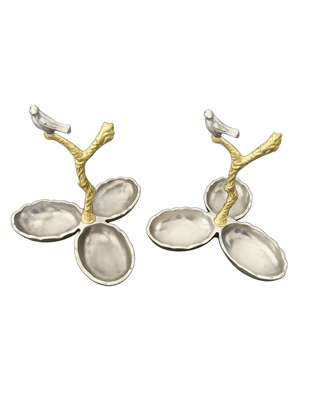 Gold & Silver Bird Branch candy dish.